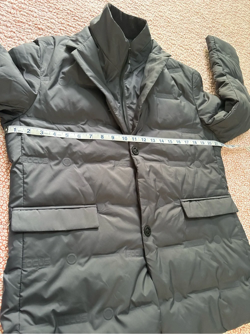Focus Mens Black Blazer Puffer Jacket Size S